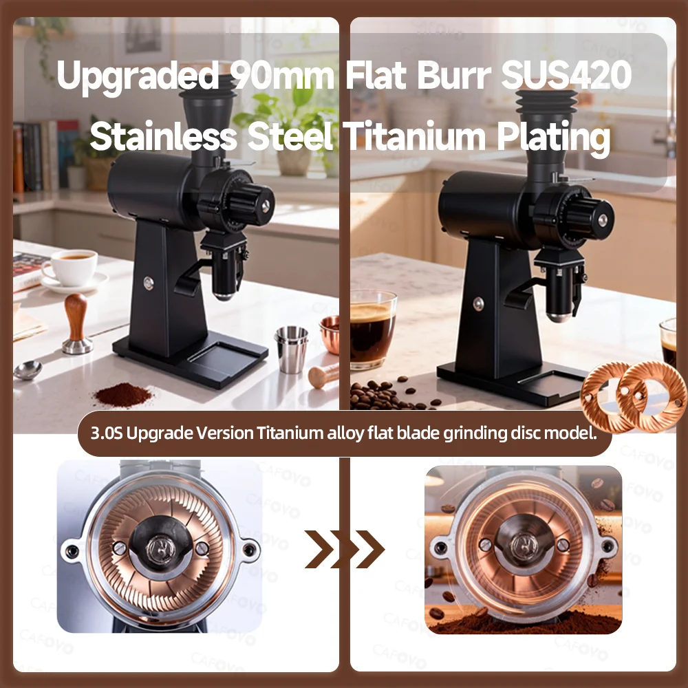 Molino de Café CAFOVO G290F co - Coffee Grinder Burr Flat reseña y precio